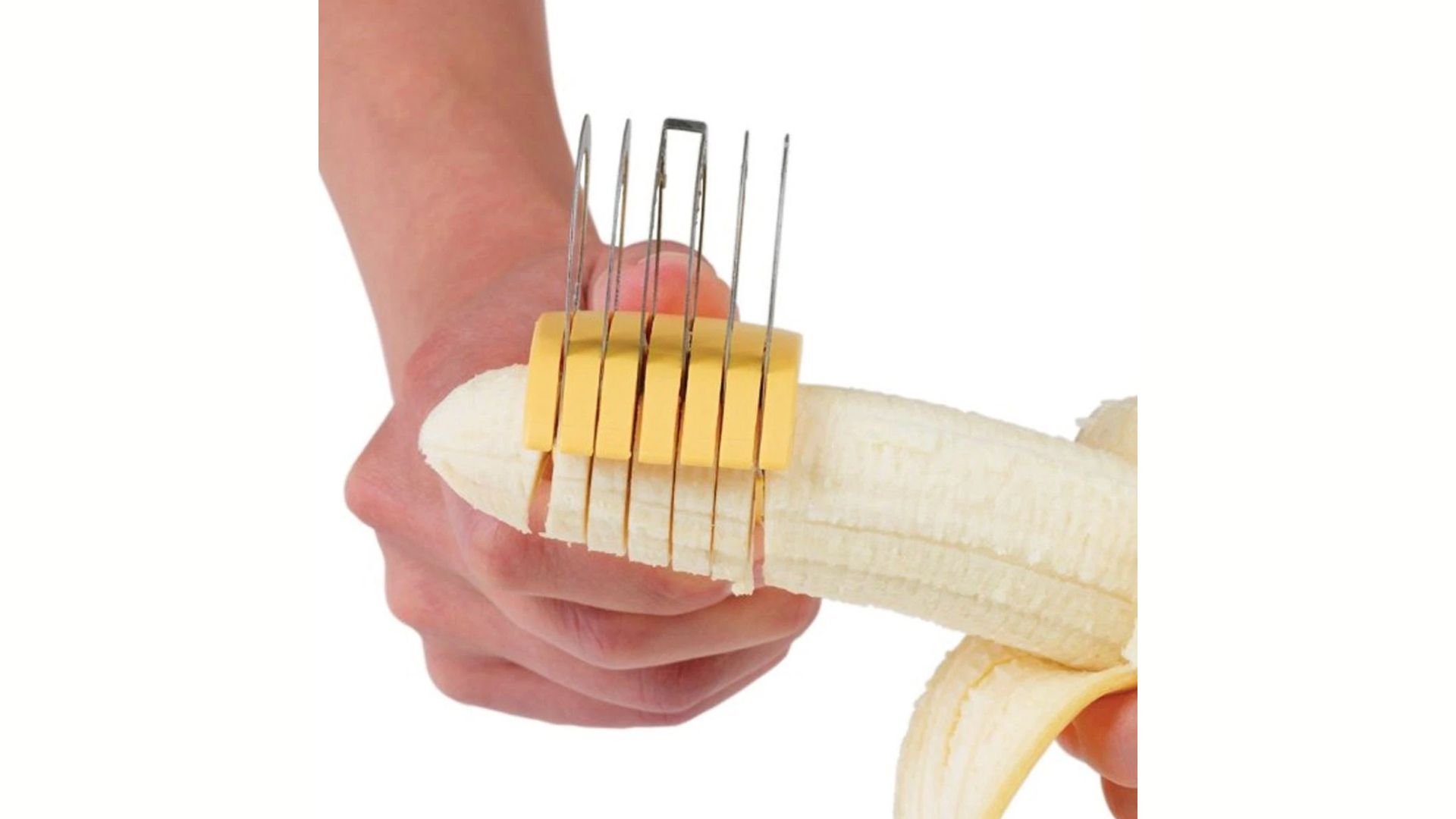 Banana Slicer Fruit Knife Kitchen Gadget Bar Tools Veggie Cutter Stainless Steel
