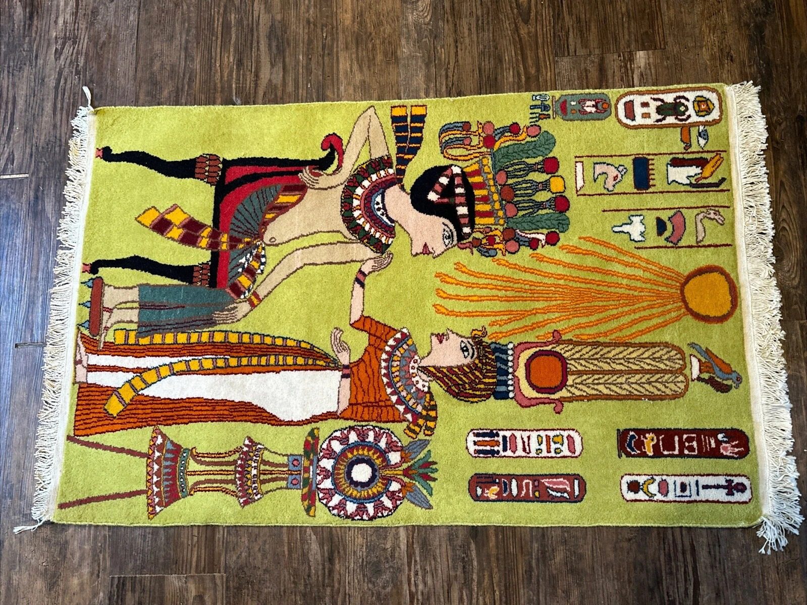 32”x51” wool Egyptian Style Nefertiti Rug
