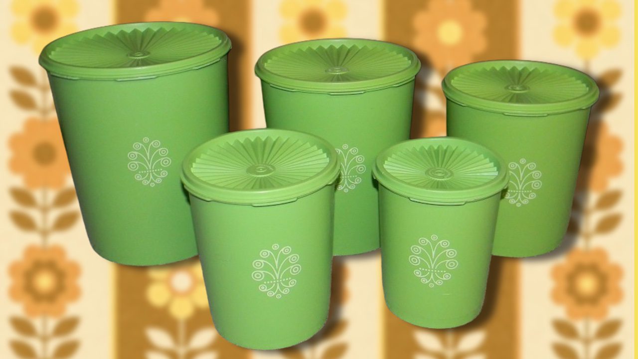 Green vintage Tupperware