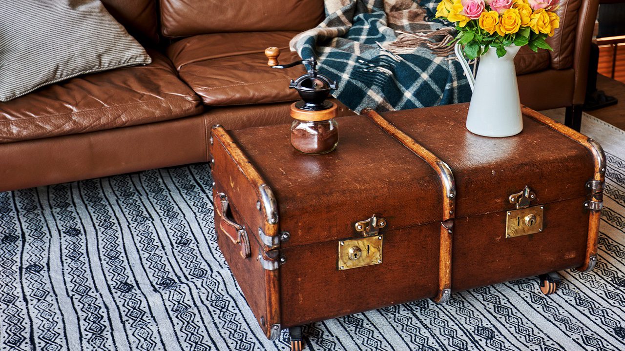 Vintage Trunk Suitcase Table