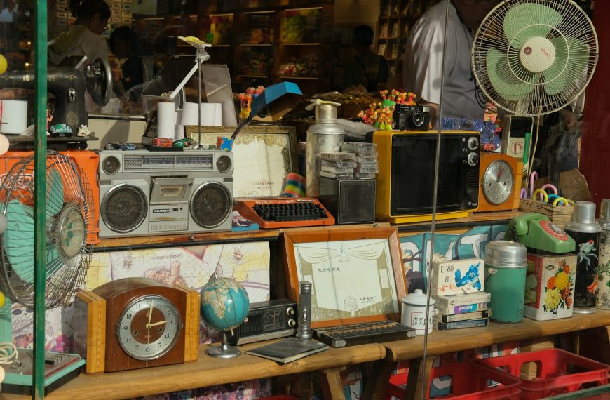 a store with a bunch of items on a shelf