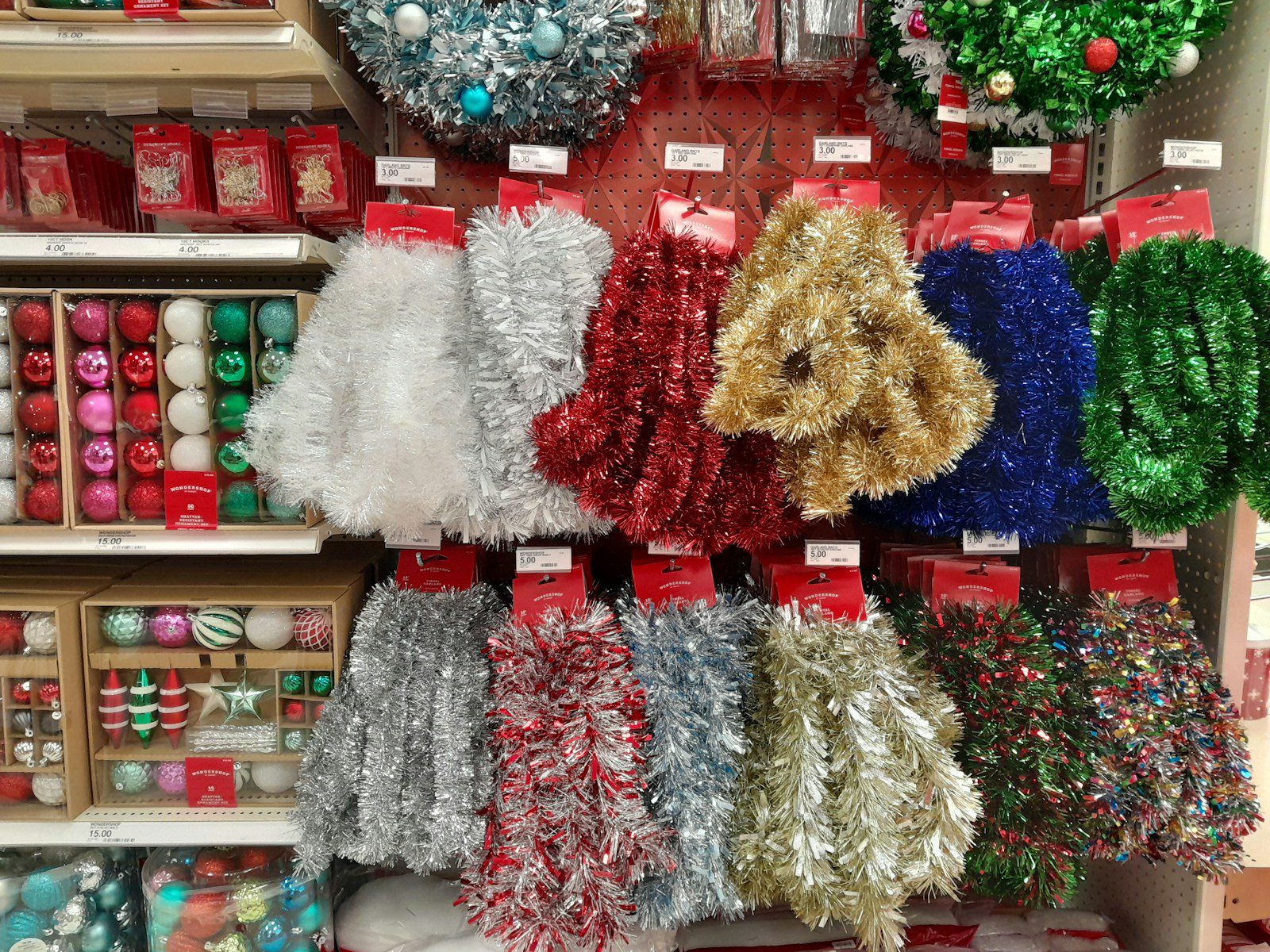 a store with christmas decorations