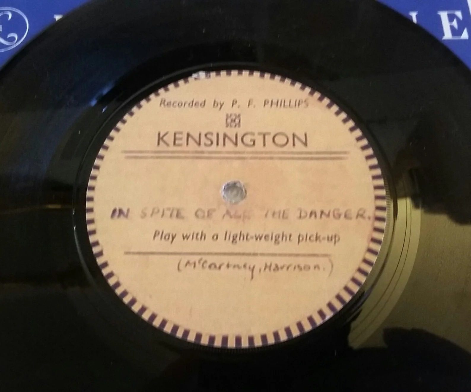 The Quarrymen's "That'll Be The Day/In Spite Of All The Danger" Acetate Copy