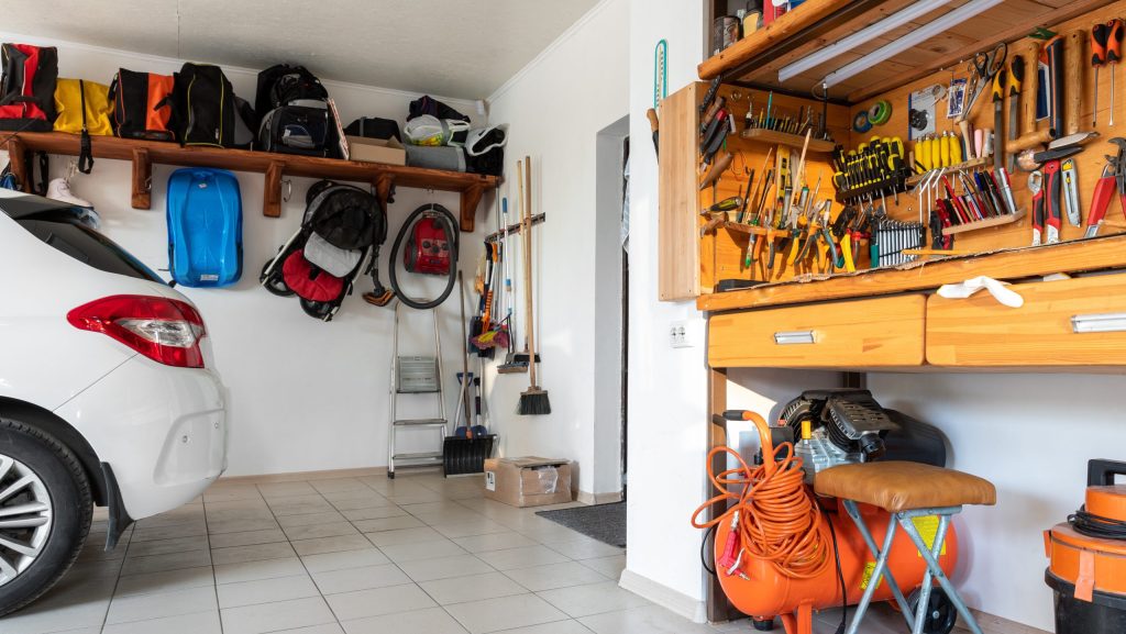 A locked shed or garage is the best place to store these items