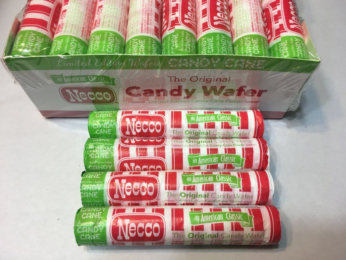 Necco Wafers 3 rolls rare candy cane