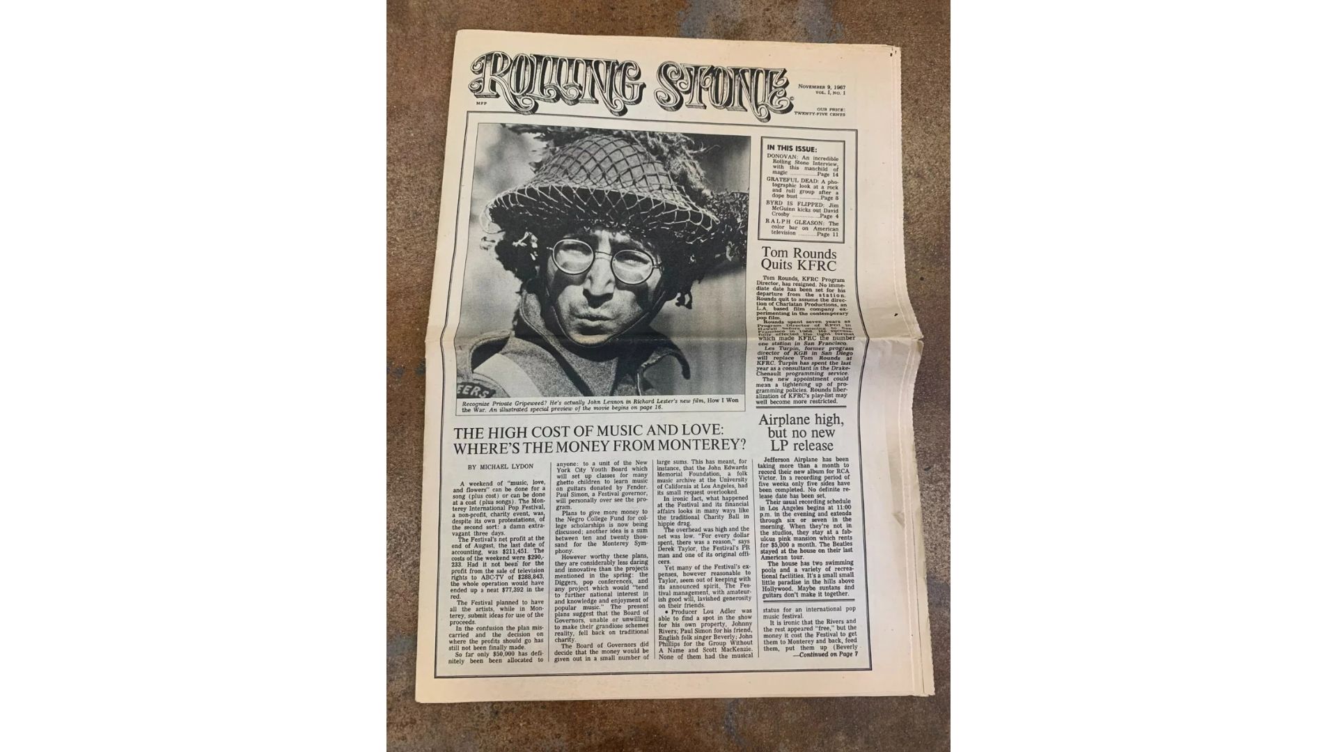Rolling Stone Vol. 1 No. 1 November 9, 1967 - REPRINT