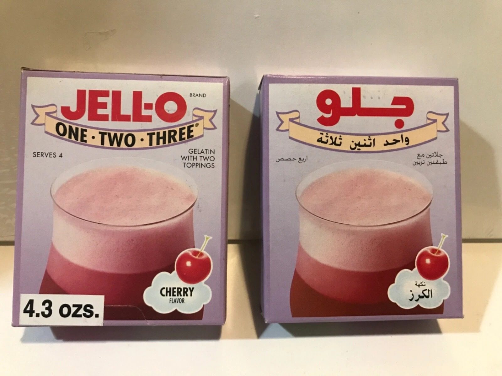 Vintage NOS UNOPENED BOX JELL-O 1 2 3 Cherry Gelatin Dessert 1980's/'90's