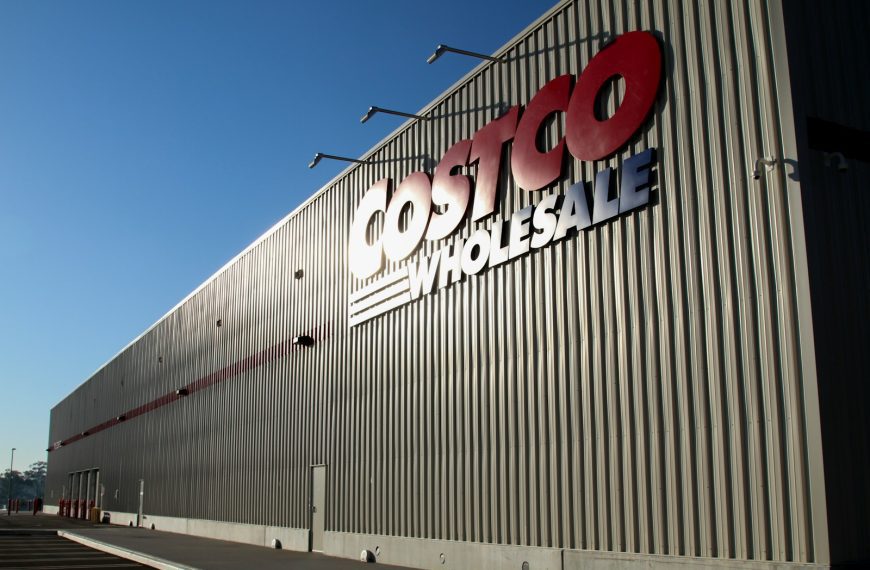 a building that has a sign on the side of it Costco