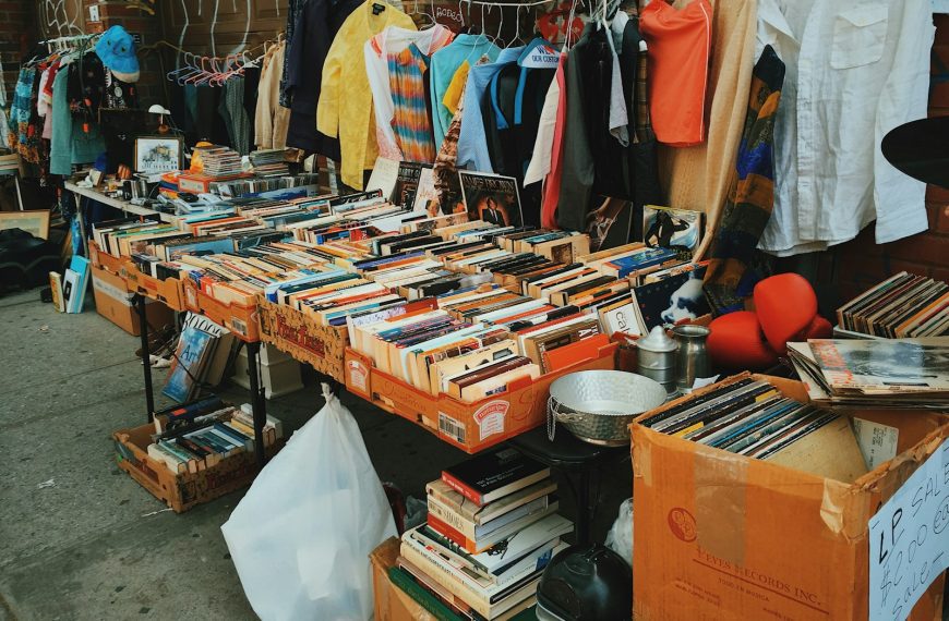 assorted books on table