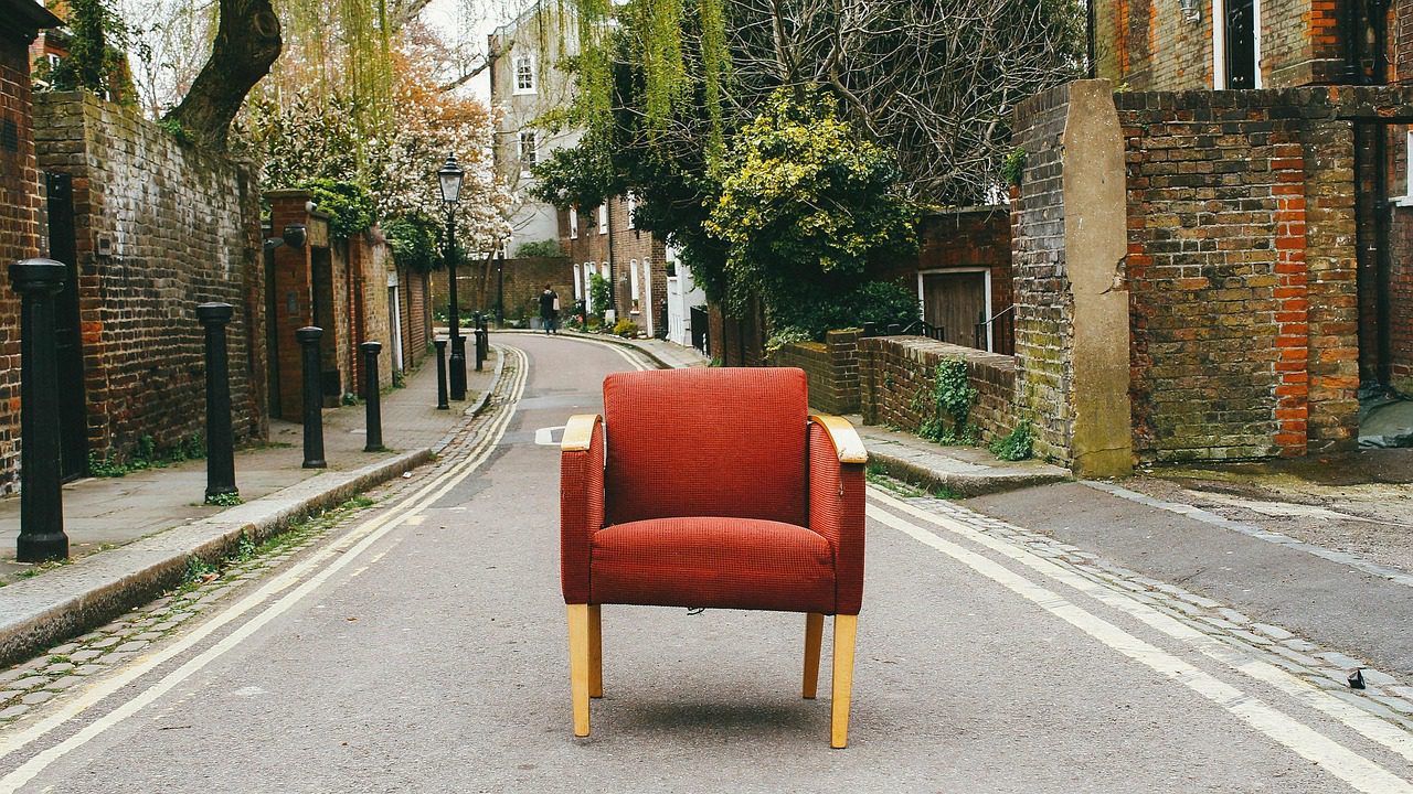 chair, couch, furniture, road, armchair, street, seat, neighborhood, neighborhood street, chair, chair, chair, chair, chair, furniture