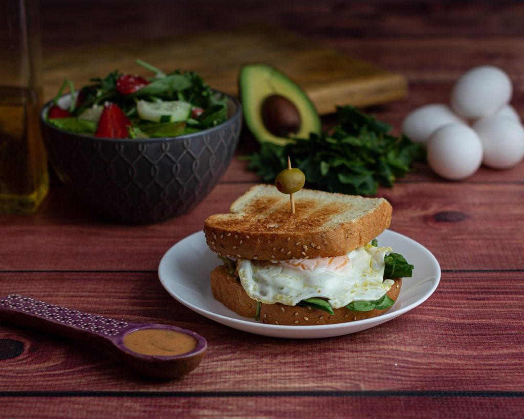 toast, sandwich, breakfast, healthy breakfast, salad, vegetables