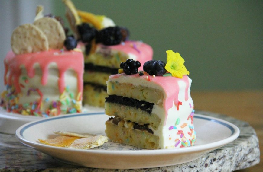 white and brown cake on white ceramic plate