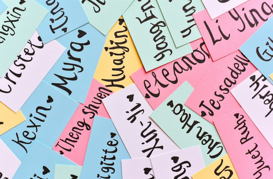 assorted-color of name cards