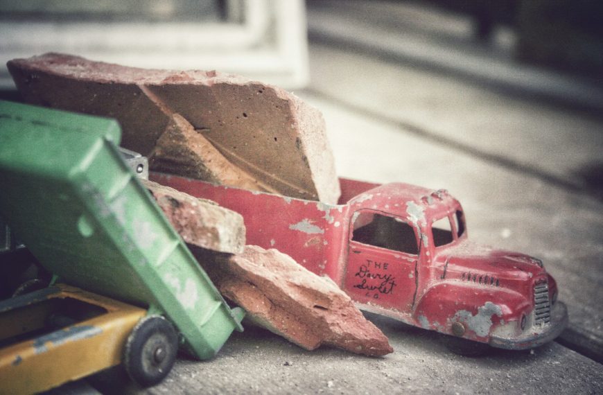 red delivery truck scale model