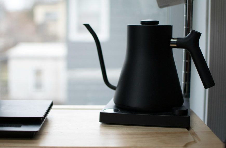a coffee maker on a table
