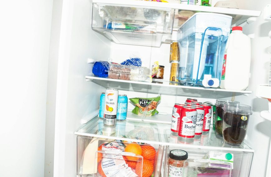 a refrigerator filled with lots of food and drinks