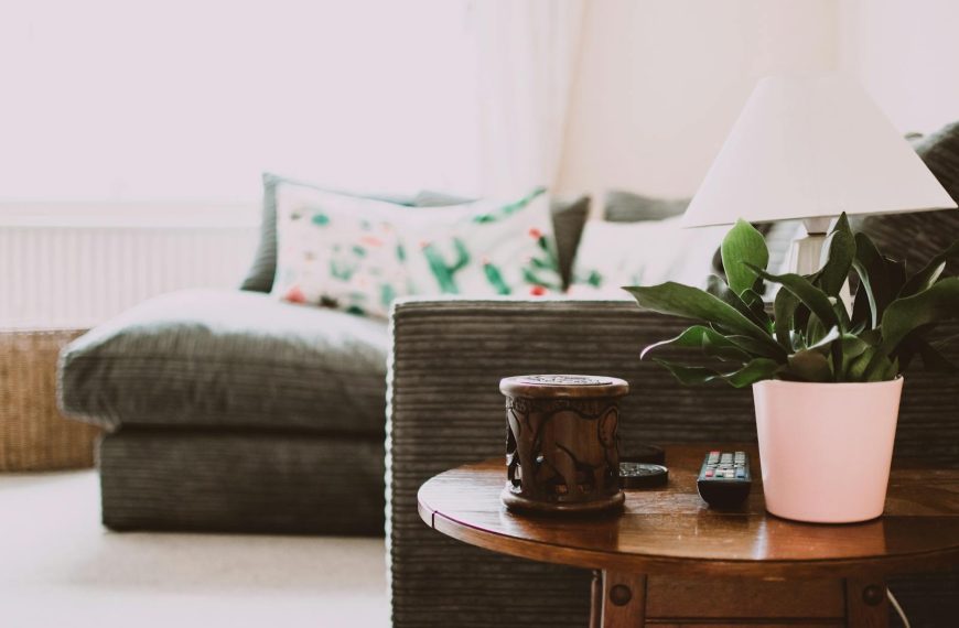 Warm and inviting living room featuring a cozy sofa, stylish decor, and natural light.