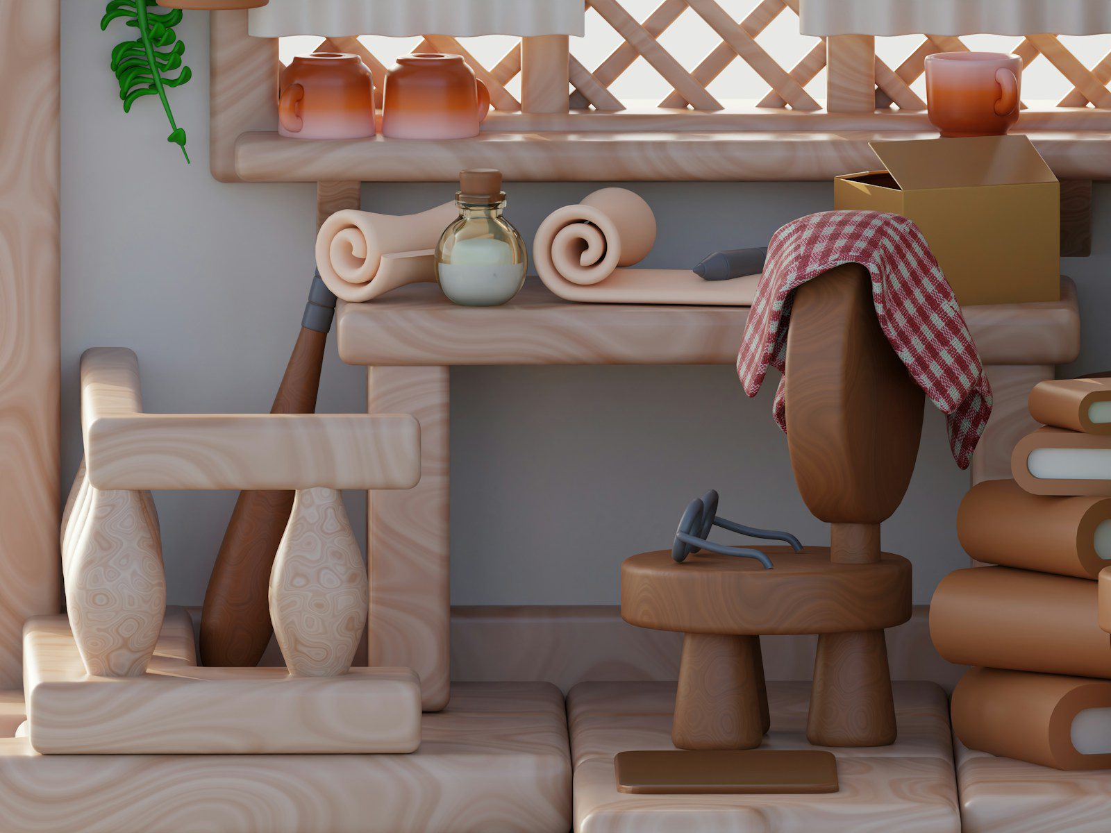 Woodworking tools and materials on a workbench.