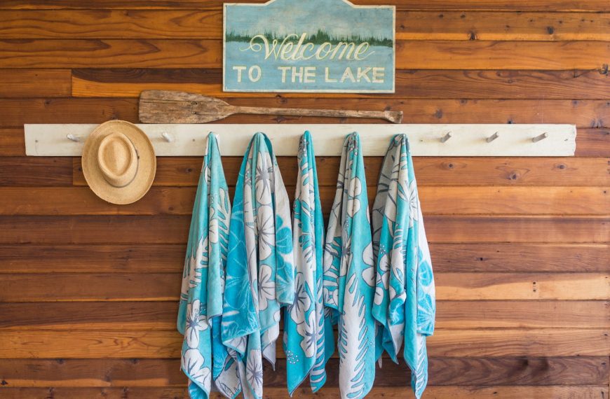 brown hat in wall hook