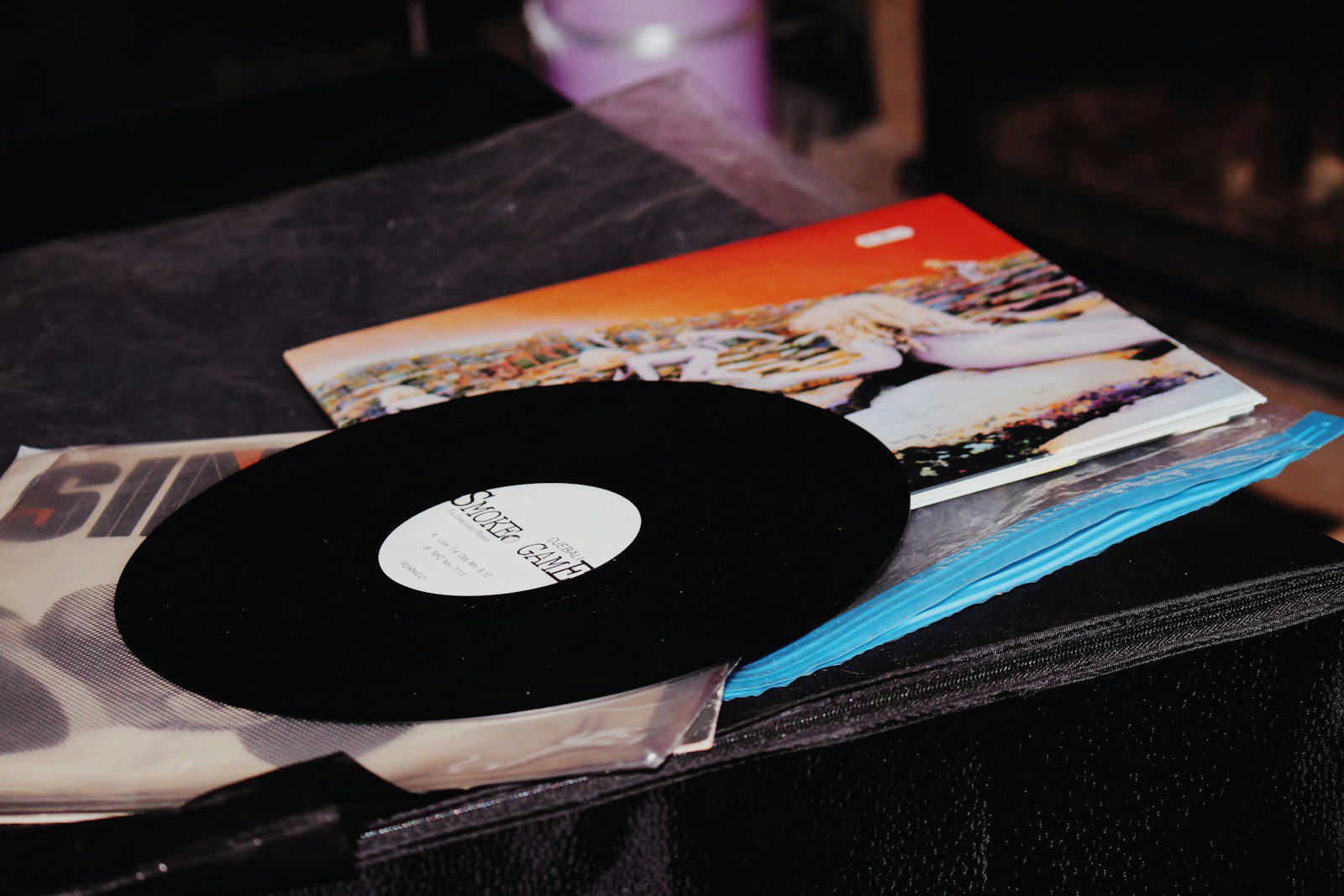 black and white round device