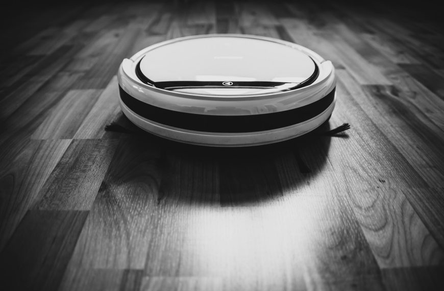 black and white round device