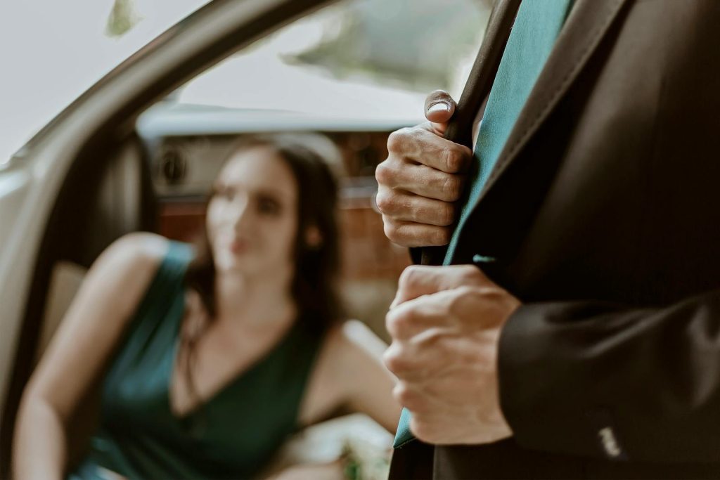 Sophisticated couple in luxury setting, capturing wealth and glamour.