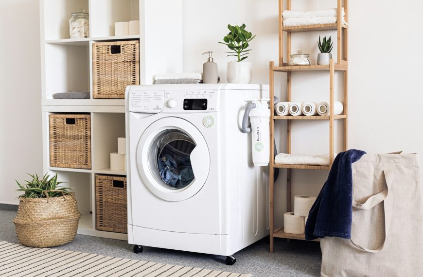 white front load washing machine