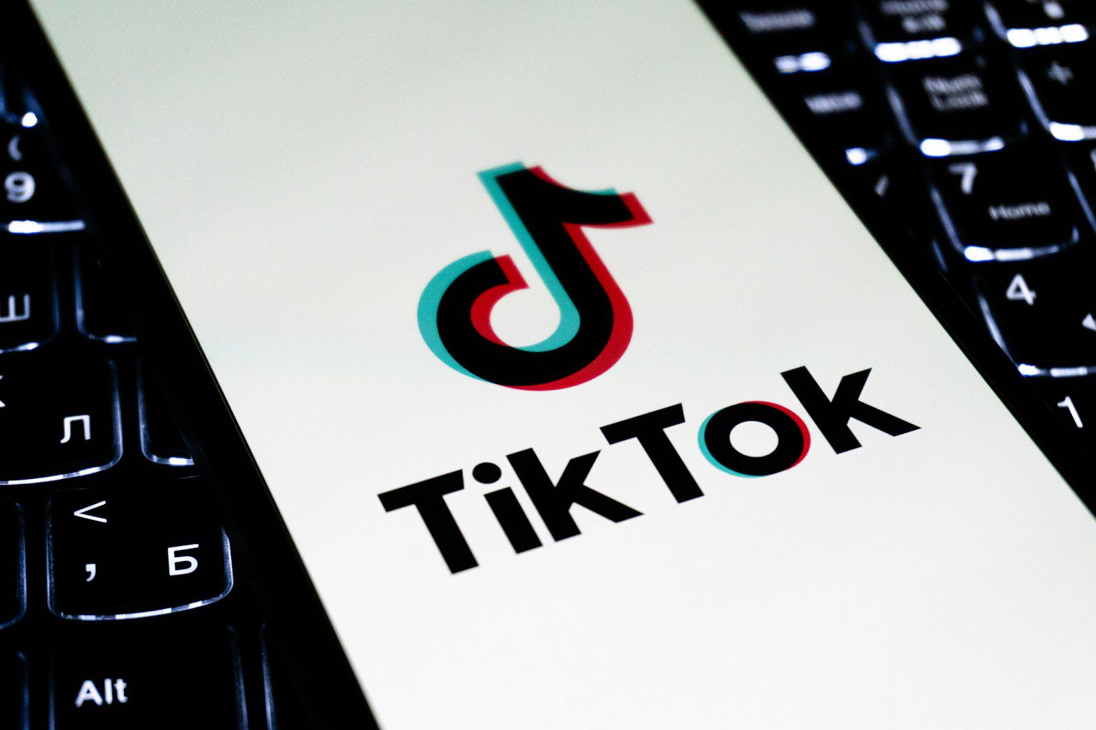 Tiktok logo on a phone screen