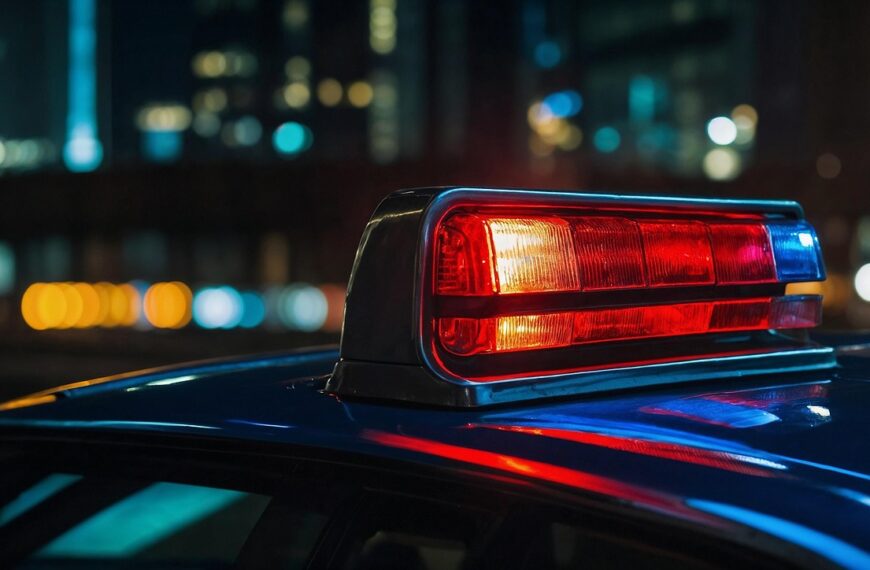 ai generated, flashing lights, police car, police, crime, investigation, criminal case, police officer, profession, crime scene, bokeh, police officers
