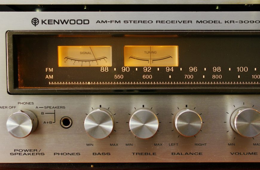 a close up of a radio on a table