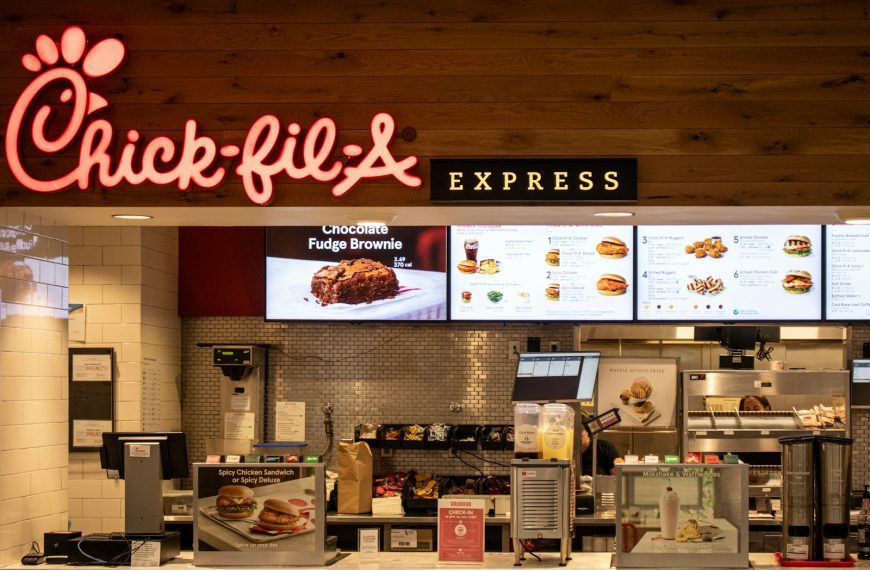 a fast food restaurant with a large menu