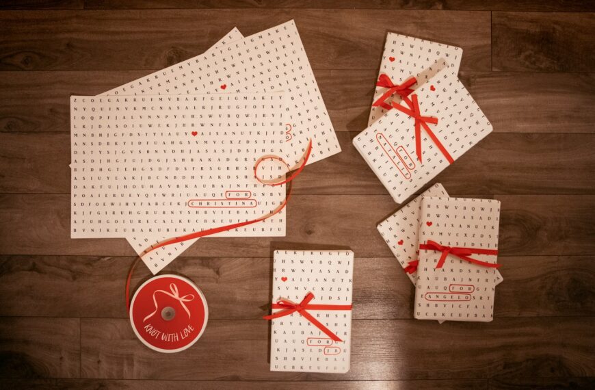 white and red gift boxes