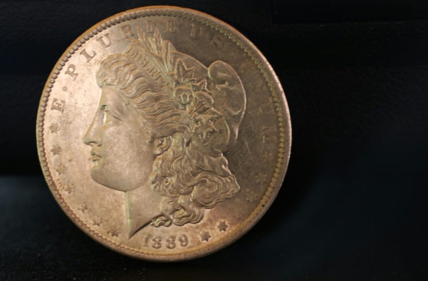 A close up of a coin on a table