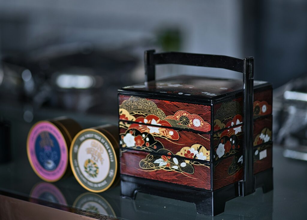 a small box with a variety of objects inside