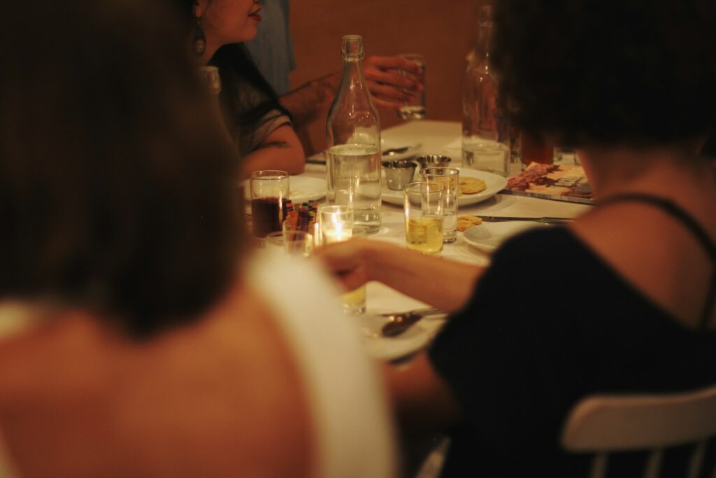 people eating at table