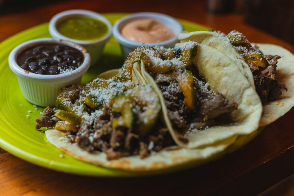 cooked food on yellow plate