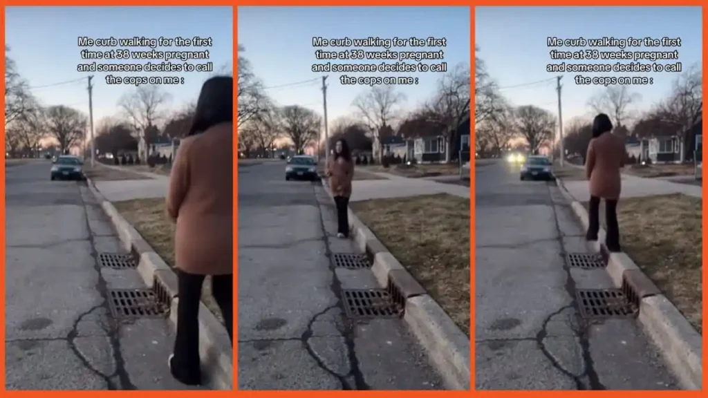 Pregnant woman attempting curb walking to induce labor says police were called on her in a shocking encounter