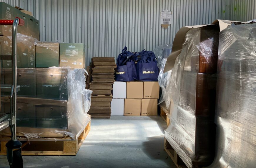 a warehouse filled with lots of boxes and bags