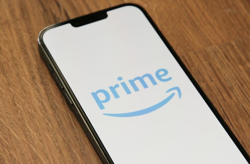 a phone with the amazon prime logo on it