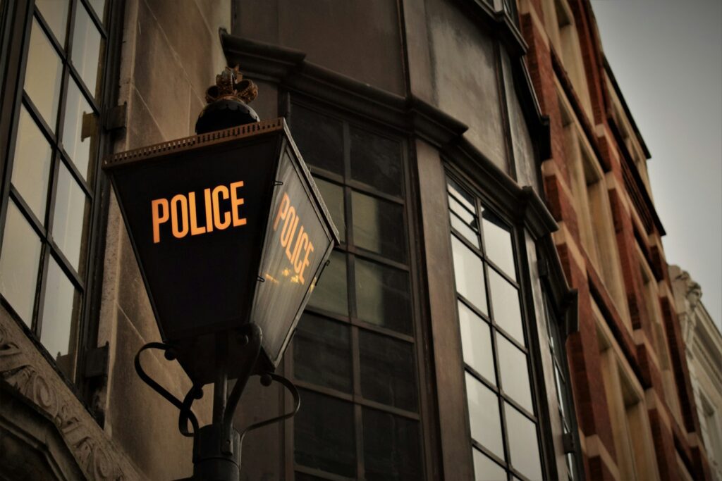 black and red street light