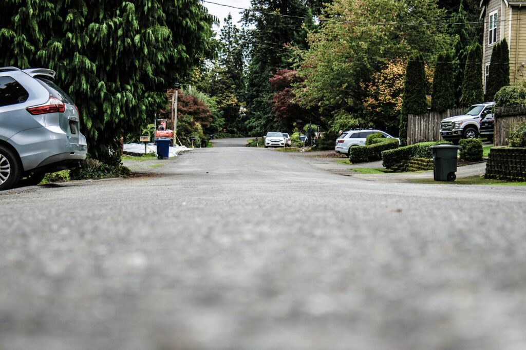 a car parked on the side of a road