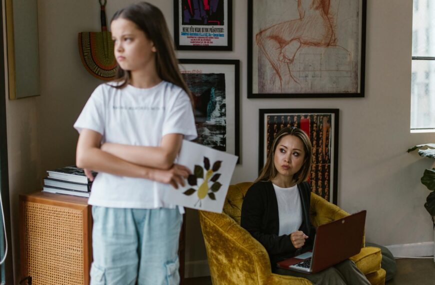 A mother and daughter share an emotional moment at home, highlighting family dynamics.
