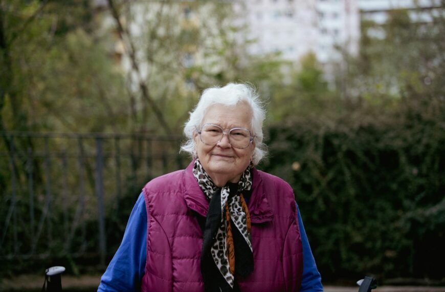 an old woman with glasses