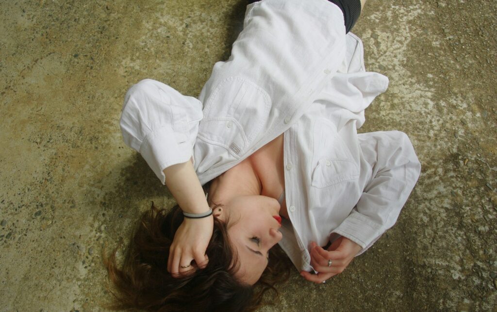 woman in white dress shirt