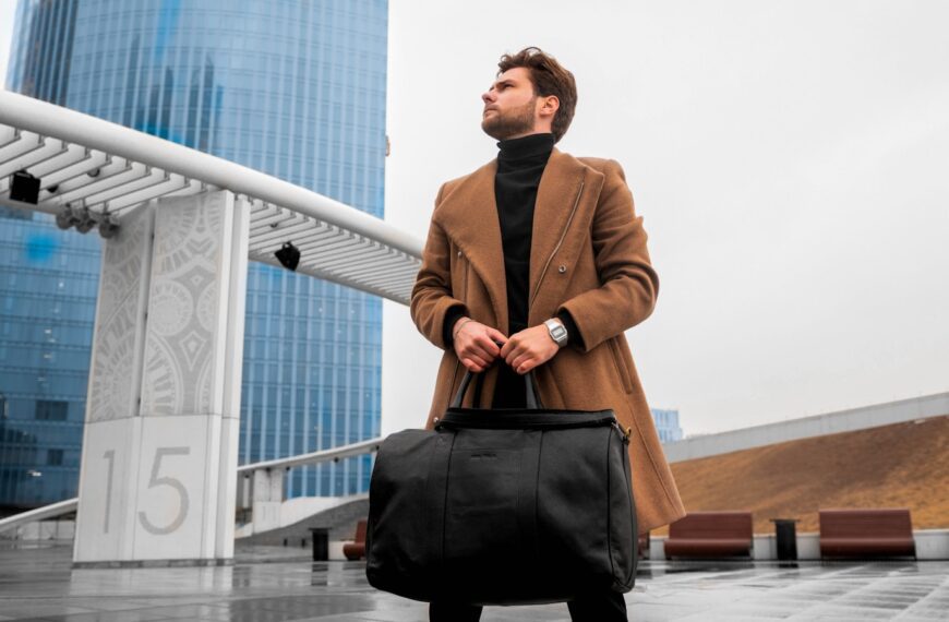 a man holding a briefcase