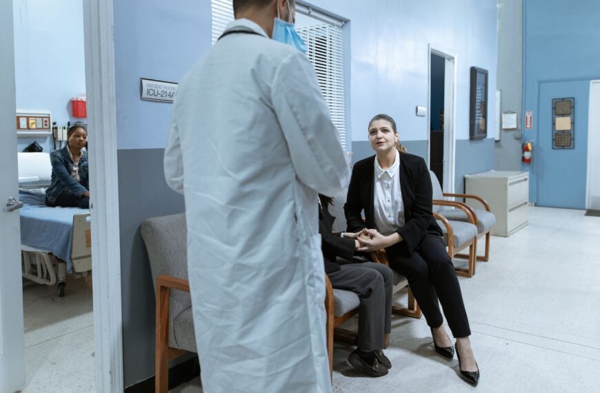 Doctors and patients in a hospital environment, fostering care and companionship.