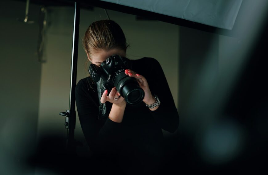 woman taking photo