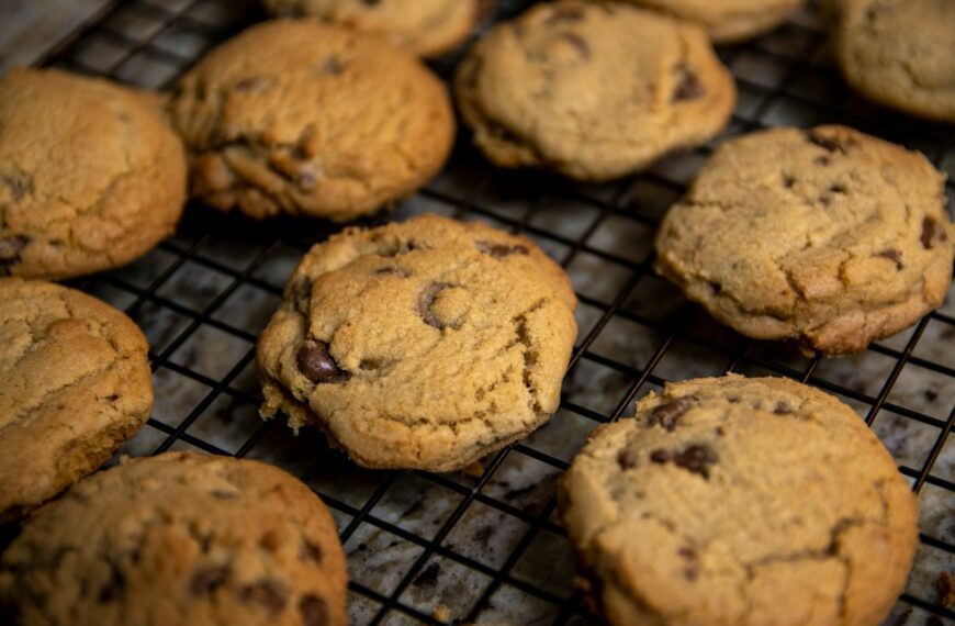 brown cookies on black metal grill