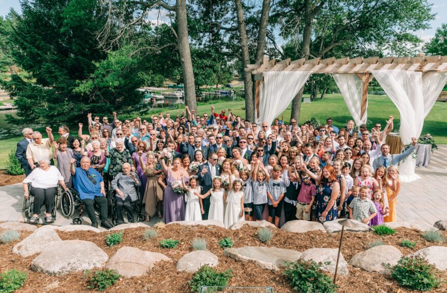 a large group of people posing for a picture