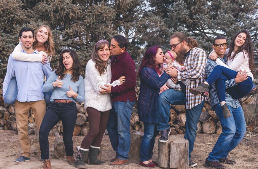 A cheerful family enjoying quality time together outdoors, capturing joyful and loving moments.